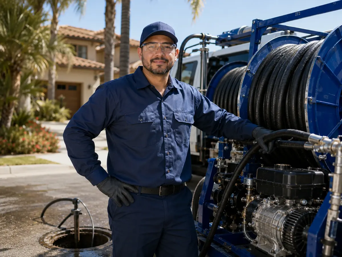 Hydro jet sewer cleaning in Pala